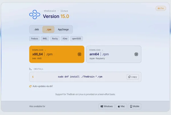 TheBrain on Linux