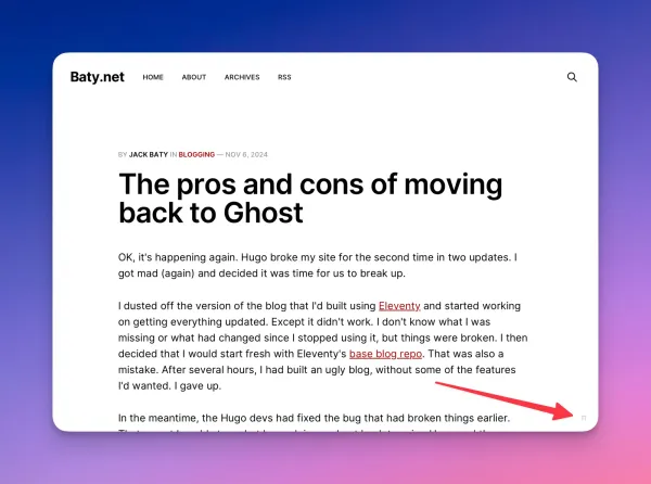 Adding an Edit link to Ghost posts