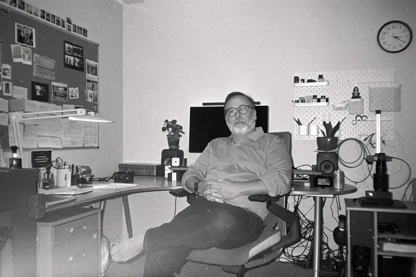 Self-portrait in office