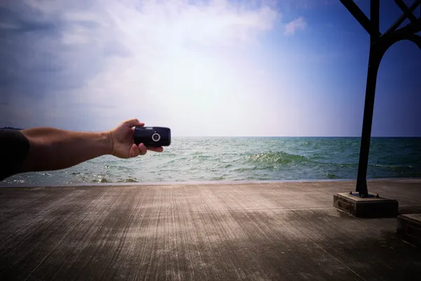 photo of making a selfie from the self's perspective