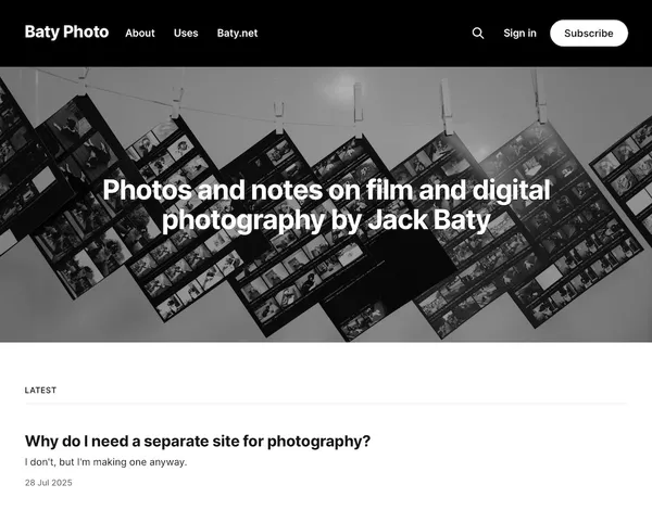 Screenshot of baty.photo home page