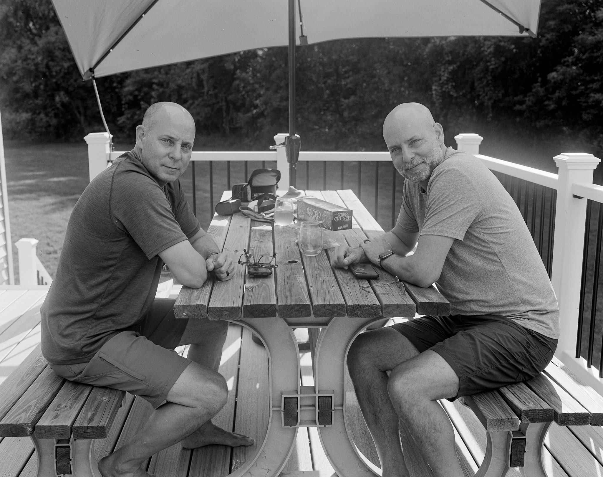 Bryan and Steve (Linhof Master Technika | Rodenstock APO-Sironar-S 135mm | HP5+ 400 Scanned with Epson V750 D-76 1+1)