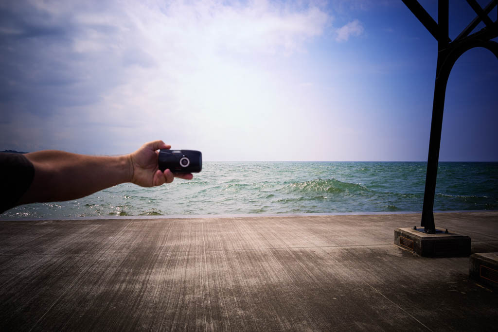 photo of making a selfie from the self's perspective