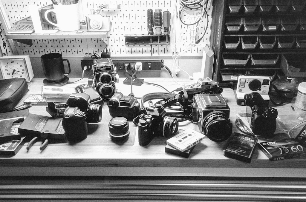 Film cameras on my desk