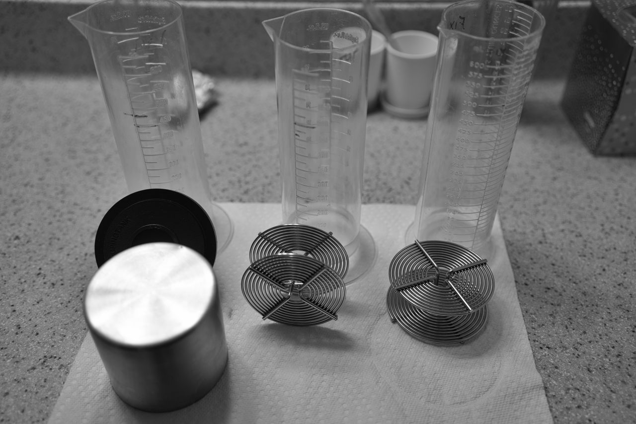 Film development kit on counter