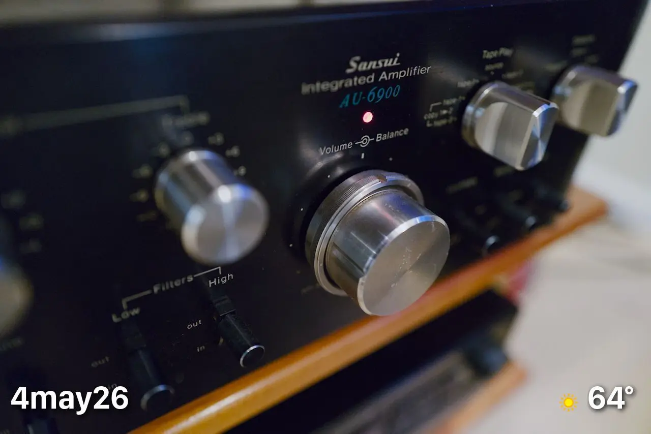 Closeup of Sansui Integrated Amplifier