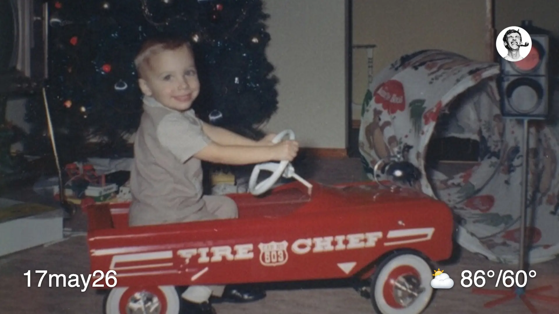 Me as child in a Fire Chief wagon