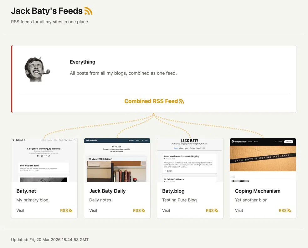 Screenshot of feeds.baty.net