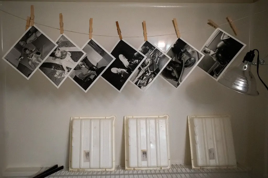 A few small prints hanging to dry