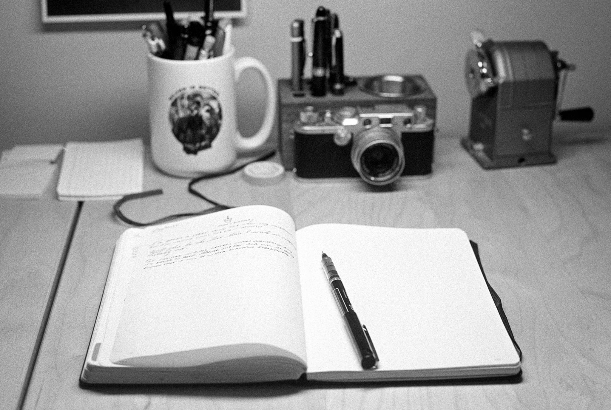 Writing Desk (2025). Nikon FM2n. HP5 @800.