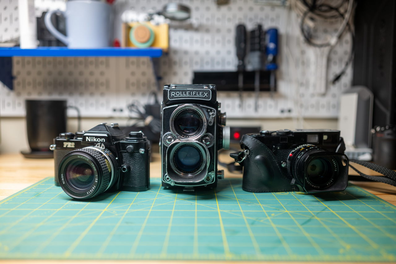 3 cameras on my workbench