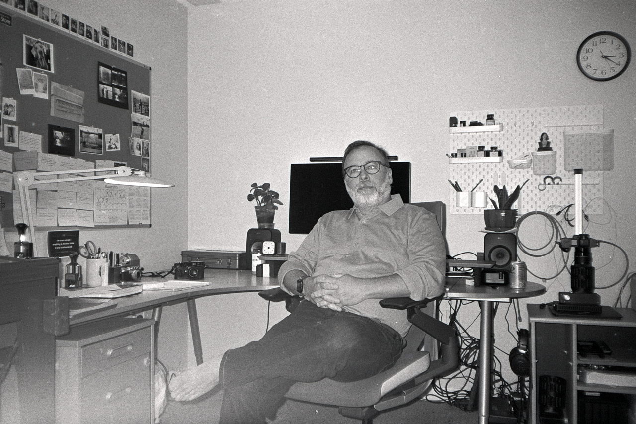 Self-portrait in office