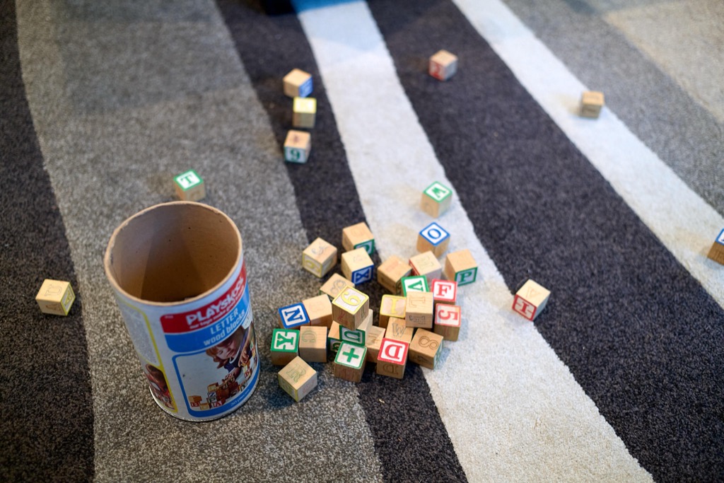 Children's blocks on carpet