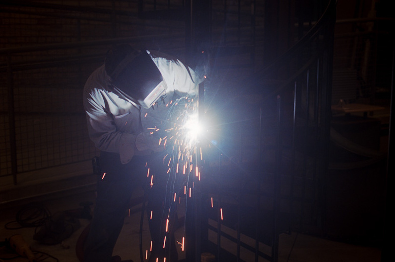 Welder at work
