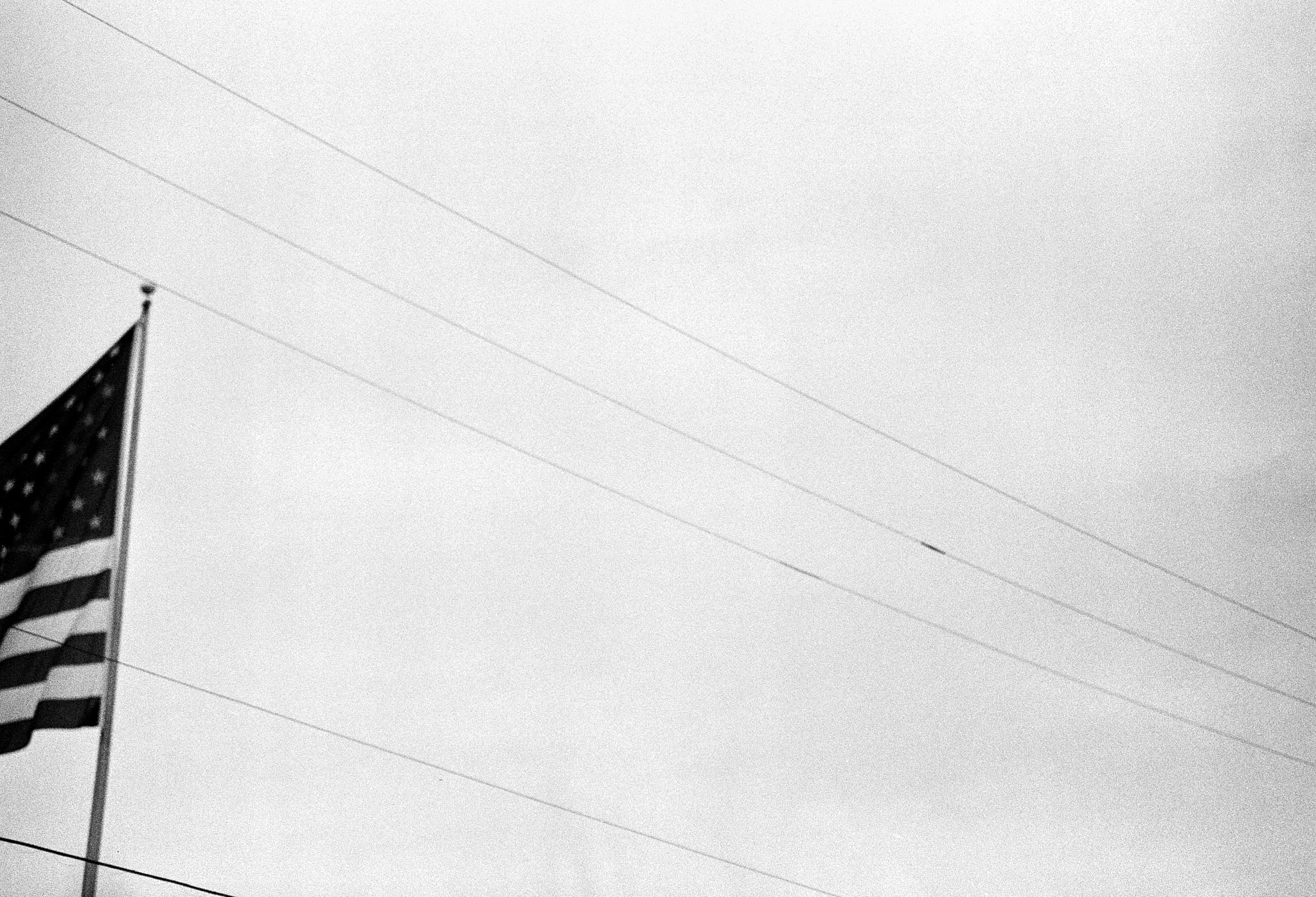 Flag while driving. OM-2n. HP5 Plus