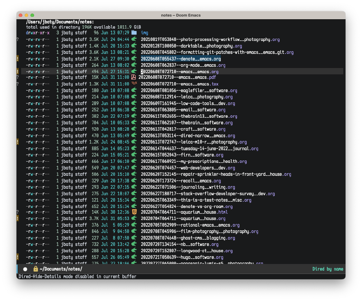 Hiding File Permissions in Dired