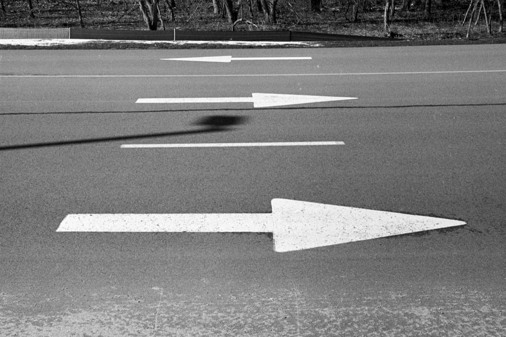 Arrows on road