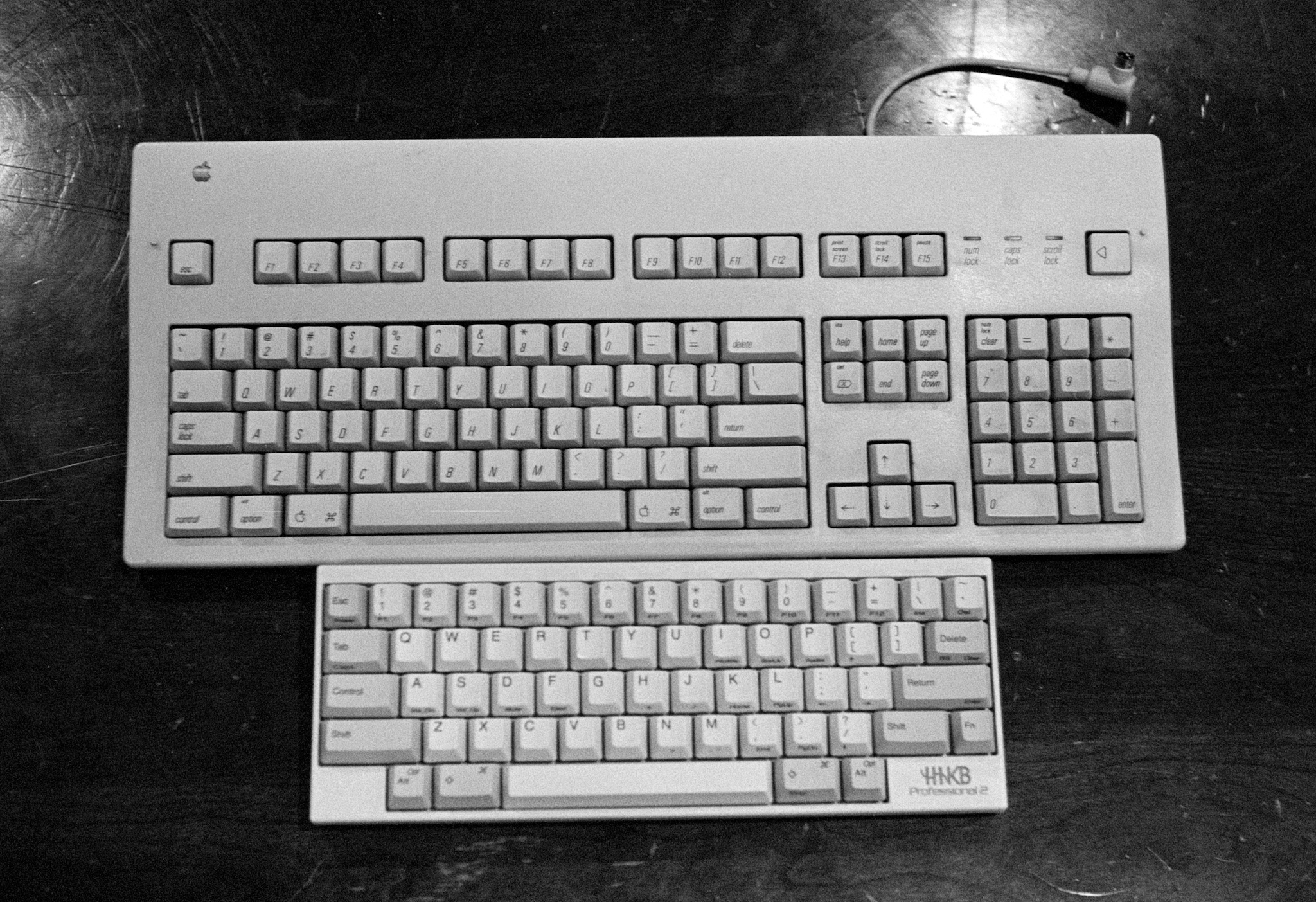 Apple Extended Keyboard II and HHKB