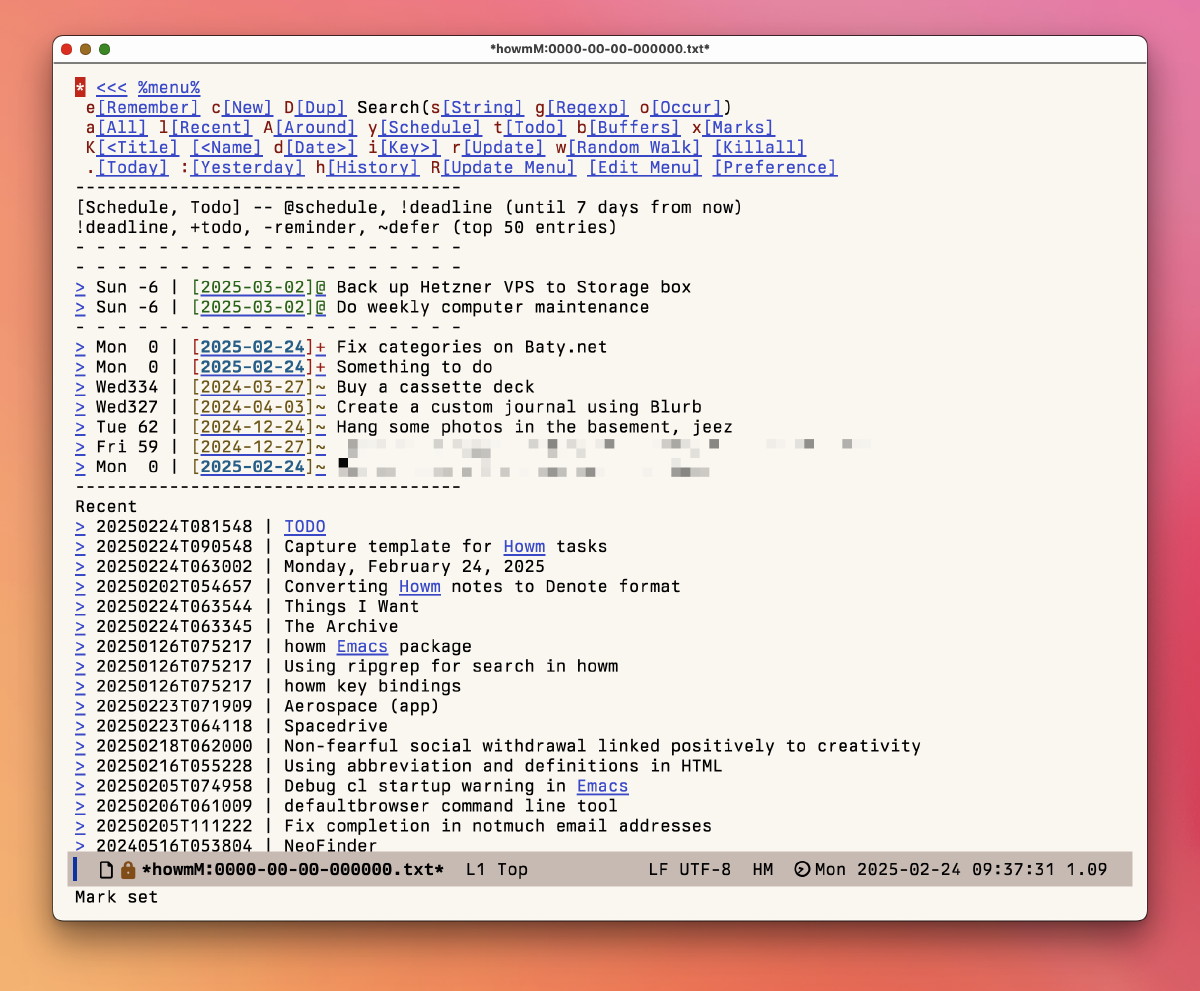 Org mode capture template for creating Howm TODOs