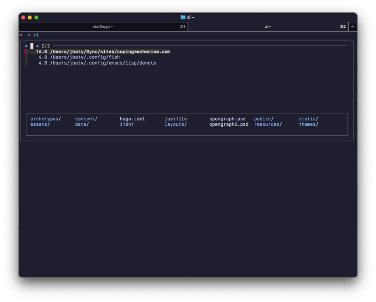 Zoxide and Fish Shell